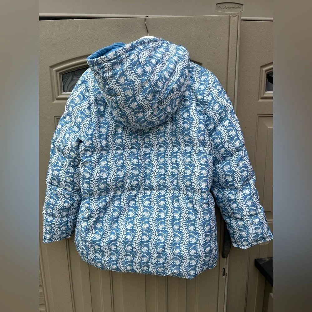Hill House Trailing Vine Blue The Reversible Edie Puffer Ski Jacket✨ - Picture 6 of 7